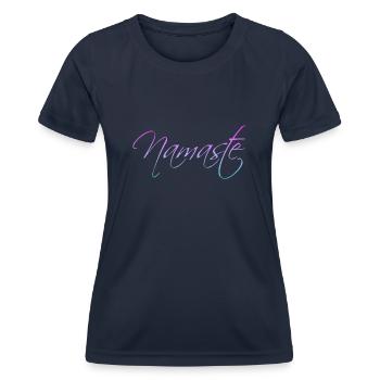 Namaste - Frauen Funktions-T-Shirt - Navy - Vorne - AI Model Female 172 light (172cm)