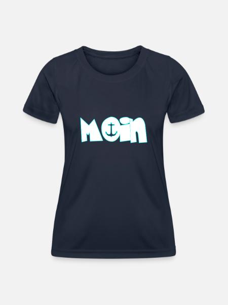 Moin moin - Frauen Funktions-T-Shirt - Navy