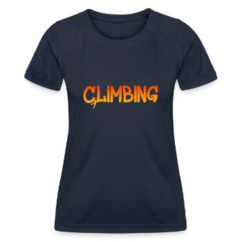 Climbing Klettern Bouldern klettern Kletterwand - Frauen Funktions-T-Shirt - Navy - Vorne - AI Model Female 172 light (172cm)