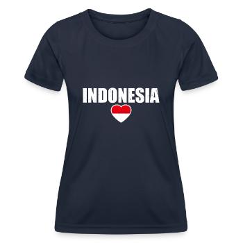 Indonesien Indonesische Flagge Indonesier - Frauen Funktions-T-Shirt - Navy - Vorne - AI Model Female 172 light (172cm)