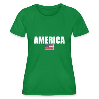 Amérique Drapeau américain États-Unis - T-shirt sport Femme - vert - Devant - AI Model Female 172 dark (172cm)
