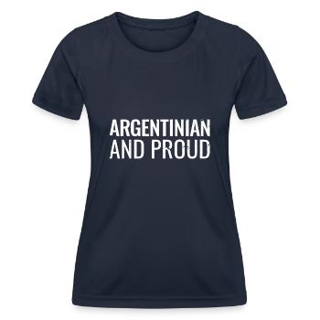Argentin et fier Argentin Argentin - T-shirt sport Femme - bleu marine - Devant - AI Model Female 172 light (172cm)