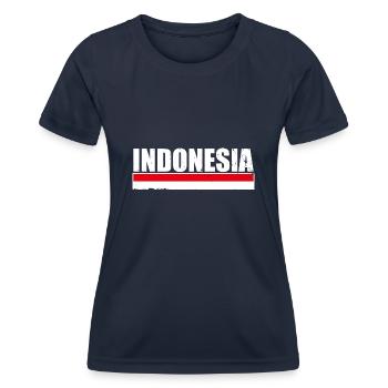 Indonesien Indonesische Flagge Indonesier - Frauen Funktions-T-Shirt - Navy - Vorne - AI Model Female 172 light (172cm)