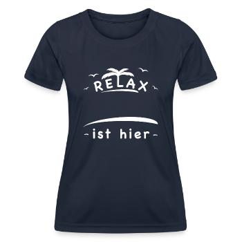 Relax - Frauen Funktions-T-Shirt - Navy - Vorne - AI Model Female 172 light (172cm)