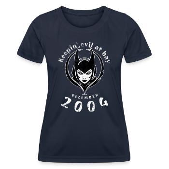 20ème Anniversaire Garder le mal à distance depuis 12/2004 - T-shirt sport Femme - bleu marine - Devant - AI Model Female 172 light (172cm)