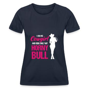 Wilde Westen Western Rodeo Bullenreiten Cowboy - Frauen Funktions-T-Shirt - Navy - Vorne - AI Model Female 172 light (172cm)