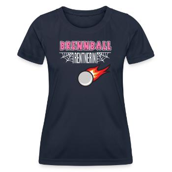 Brennball Rentnerin Rente Ruhestand Brennballerin - Frauen Funktions-T-Shirt - Navy - Vorne - AI Model Female 172 light (172cm)