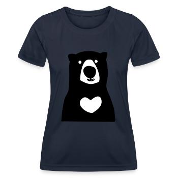 Bär - Frauen Funktions-T-Shirt - Navy - Vorne - AI Model Female 172 light (172cm)