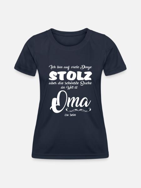 Stolze Oma - Frauen Funktions-T-Shirt - Navy