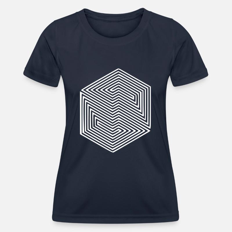 Illusion optical illusion hallucination spell - Women's Functional T-Shirt - navy