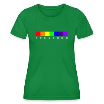 Spektrum 01 (weißer Text) - Frauen Funktions-T-Shirt - Kelly Green - Vorne - AI Model Female 172 dark (172cm)