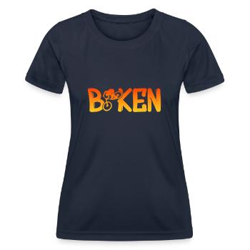 Fahrrad Bike Biker - Frauen Funktions-T-Shirt - Navy - Vorne - AI Model Female 172 light (172cm)