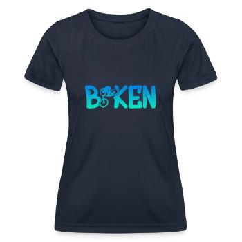 Fahrrad Bike Biker - Frauen Funktions-T-Shirt - Navy - Vorne - AI Model Female 172 light (172cm)