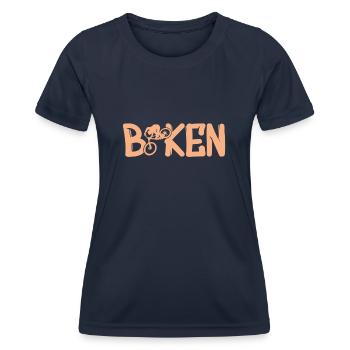 Downhill mountain bike extrem sport - Frauen Funktions-T-Shirt - Navy - Vorne - AI Model Female 172 light (172cm)