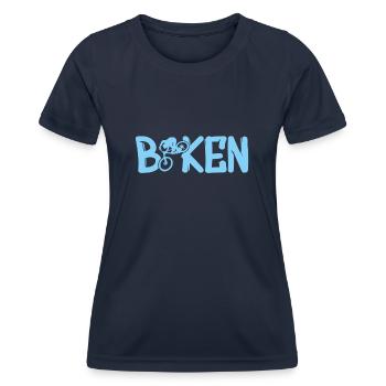 biken - Frauen Funktions-T-Shirt - Navy - Vorne - AI Model Female 172 light (172cm)