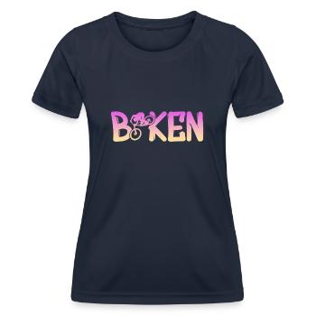 Biken - Frauen Funktions-T-Shirt - Navy - Vorne - AI Model Female 172 light (172cm)