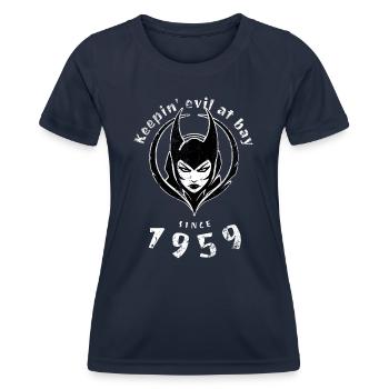 65th Birthday Keepin evil at bay since 1959 - Women's Functional T-Shirt - navy - Front - AI Model Female 172 light (172cm)