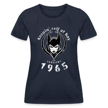 60. Geburtstag Keepin evil at bay since 01/1965 - Women's Functional T-Shirt - navy - Front - AI Model Female 172 light (172cm)