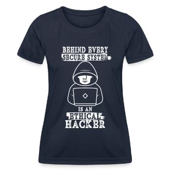 Ethical Cyber Security Ethical Hacking - Women's Functional T-Shirt - navy - Front - AI Model Female 172 light (172cm)