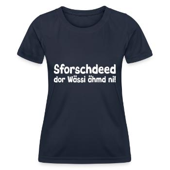 Sächsische Mundart - Sprüche über Wessi - Frauen Funktions-T-Shirt - Navy - Vorne - AI Model Female 172 light (172cm)