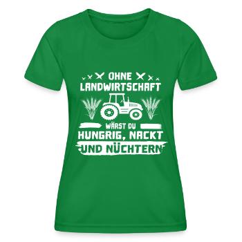 Bauerndemo Landwirtschaft Traktor Demonstration - Frauen Funktions-T-Shirt - Kelly Green - Vorne - AI Model Female 172 dark (172cm)
