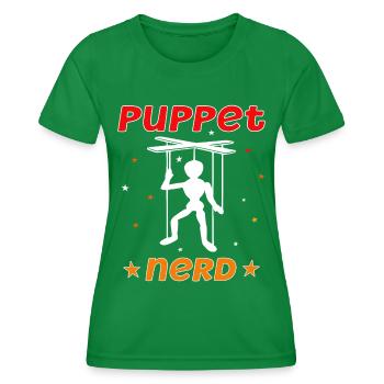 Puppenspieler Puppenspiel Marionette Bauchredner - Frauen Funktions-T-Shirt - Kelly Green - Vorne - AI Model Female 172 dark (172cm)