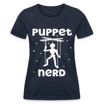 Puppeteer ventriloquist with puppets marionette - Women's Functional T-Shirt - navy - Front - AI Model Female 172 light (172cm)