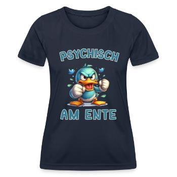 Psychisch am Ente - Psychisch am Ente - Frauen Funktions-T-Shirt - Navy - Vorne - AI Model Female 172 light (172cm)