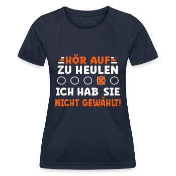 Kanzler Wahl - ich habe sie nicht gewählt! - Frauen Funktions-T-Shirt - Navy - Vorne - AI Model Female 172 light (172cm)