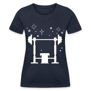 Bodybuilding Gewichtheben Fitness Workout - Frauen Funktions-T-Shirt - Navy - Vorne - AI Model Female 172 light (172cm)