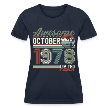 Awesome Oktober 1978 44. Geburtstag Geschenk - Frauen Funktions-T-Shirt - Navy - Vorne - AI Model Female 172 light (172cm)