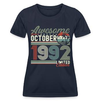 Génial octobre 1992 30th Birthday Gift - T-shirt sport Femme - bleu marine - Devant - AI Model Female 172 light (172cm)