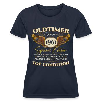 Oldtimer October 1961 61st birthday gift - Women's Functional T-Shirt - navy - Front - AI Model Female 172 light (172cm)