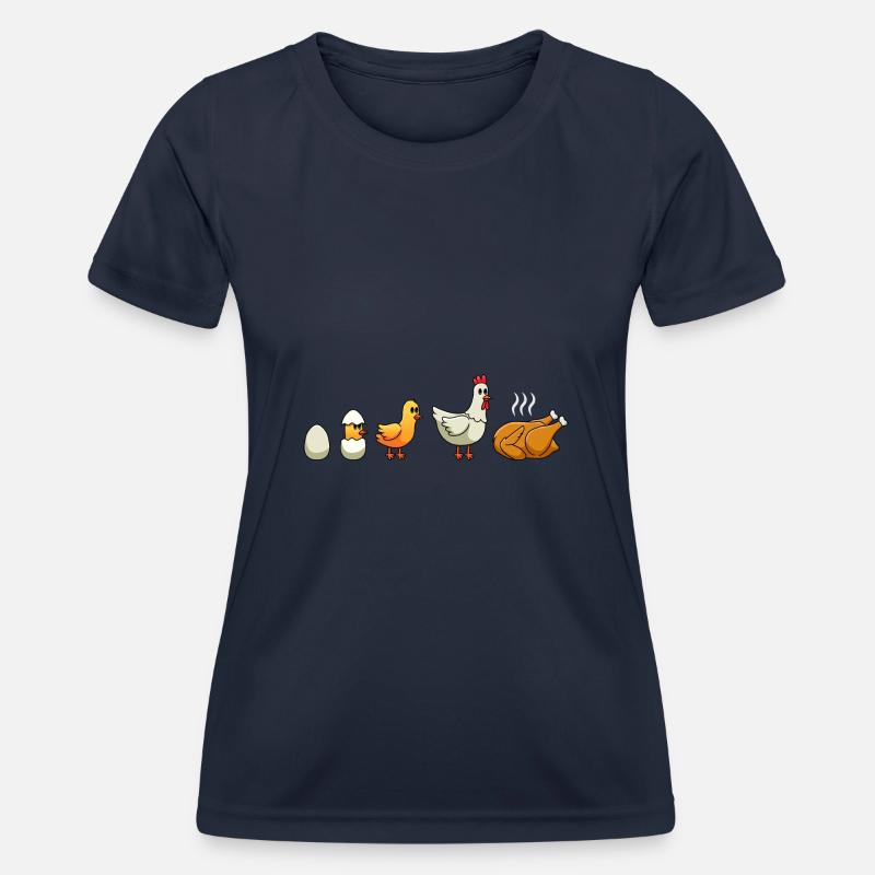 Chickens Evolution Chicken Chicken Keeper Chickens - Women's Functional T-Shirt - navy