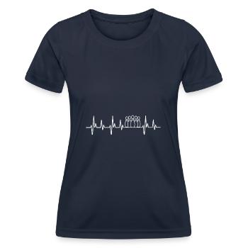 Kegeln shirt Herzschlag Verein Geschenk Bowling - Frauen Funktions-T-Shirt - Navy - Vorne - AI Model Female 172 light (172cm)