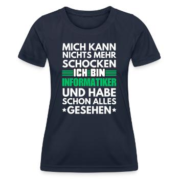 Nicht schockbarer Informatiker - Frauen Funktions-T-Shirt - Navy - Vorne - AI Model Female 172 light (172cm)