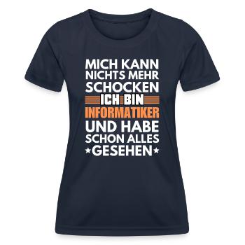 Informaticien non choquable - T-shirt sport Femme - bleu marine - Devant - AI Model Female 172 light (172cm)