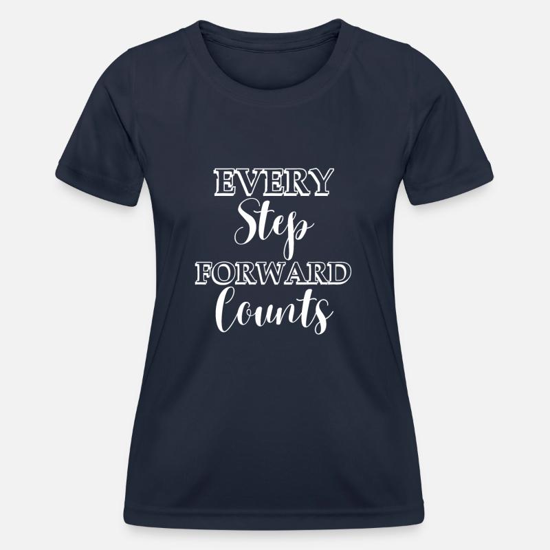 Every step forward counts - Women's Functional T-Shirt - navy
