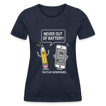 drôle humour sarcasme smartphon - T-shirt sport Femme - bleu marine - Devant - AI Model Female 172 light (172cm)