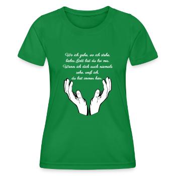 Lieber Gott Hände w (0083) - Frauen Funktions-T-Shirt - Kelly Green - Vorne - AI Model Female 172 dark (172cm)