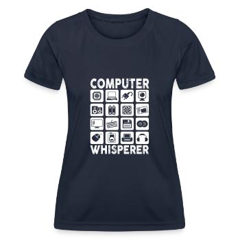 Computer Whisperer IT Tech Support Network - Women's Functional T-Shirt - navy - Front - AI Model Female 172 light (172cm)