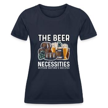 The Beer Necessities Mother Natures Recipes Homebr - Frauen Funktions-T-Shirt - Navy - Vorne - AI Model Female 172 light (172cm)
