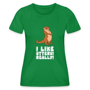 Petits jeux de mots sur les loutres et blagues sur les loutres - T-shirt sport Femme - vert - Devant - AI Model Female 172 dark (172cm)