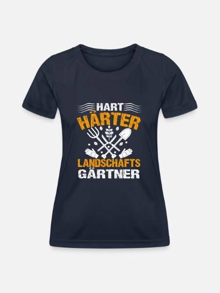 Hart Härter Landschaftsgärtner | Gartenbau - Frauen Funktions-T-Shirt - Navy