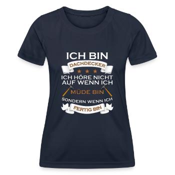 HANDWERKER DESIGN I LUSTIG - Frauen Funktions-T-Shirt - Navy - Vorne - AI Model Female 172 light (172cm)