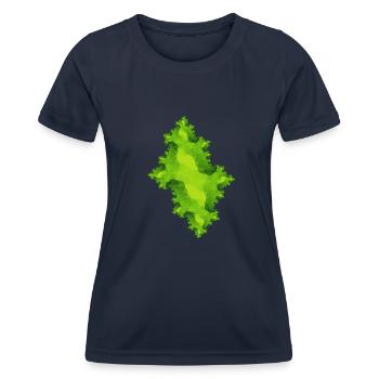 Vert fractal - T-shirt sport Femme - bleu marine - Devant - AI Model Female 172 light (172cm)