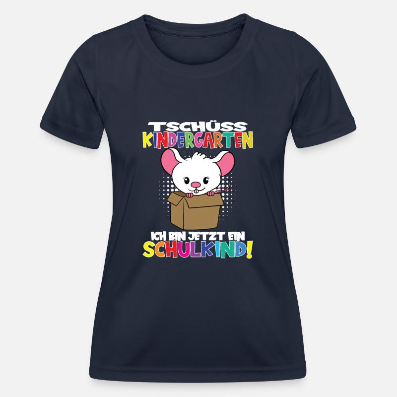 Tschüss Kindergarten Ich Bin Jetzt Ein Schulkind! - Frauen Funktions-T-Shirt - Navy