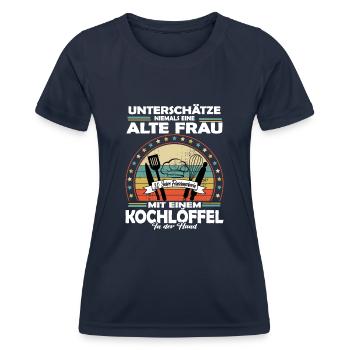 Liebe zum kochen & backen 30 Jahre alt Geburtstag - Frauen Funktions-T-Shirt - Navy - Vorne - AI Model Female 172 light (172cm)