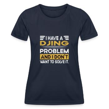 Djing is my hobby - Frauen Funktions-T-Shirt - Navy - Vorne - AI Model Female 172 light (172cm)
