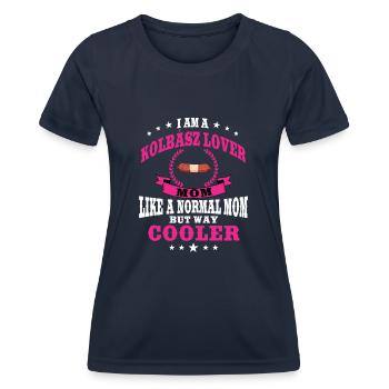 Kolbász Maman bien-aimée - T-shirt sport Femme - bleu marine - Devant - AI Model Female 172 light (172cm)